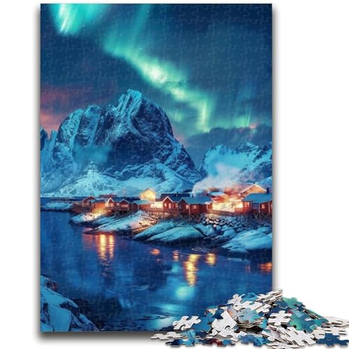 1000-teiliges Puzzle für Erwachsene und Jugendliche, Aurora Cabin, 1000-teiliges Puzzle, für Lernspiele, Herausforderungsspielzeug, als Geschenk für die ganze Familie, (38x26cm) von GKJPOXZJ