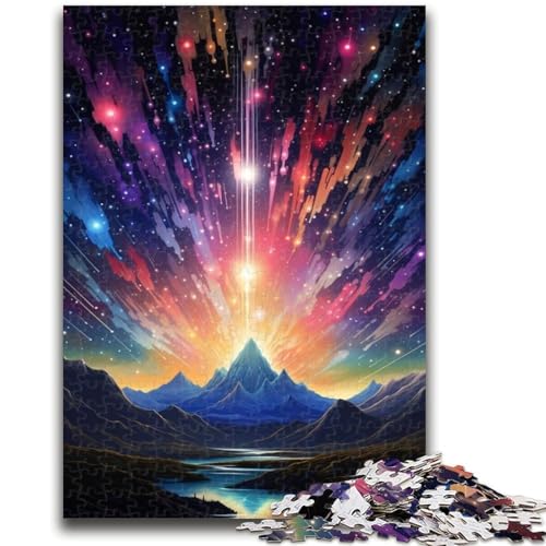 1000-teiliges Puzzle für Erwachsene und Jugendliche, Berg mit bunten Sternen, Puzzles, Lernspiele, Heimdekoration, geeignet für die Schreibtischdekoration (75x50cm) von GKJPOXZJ