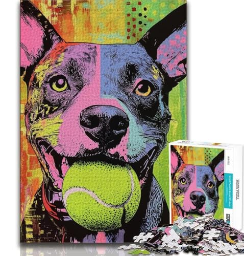 1000-teiliges Puzzle für Erwachsene und Jugendliche, Boxer spielt Tennis, entspannendes intellektuelles Lernspielzeug, Geburtstagsgeschenk, Geschenke, 75x50cm 1000-teiliges Puzzle für Erwachsene und Jugendliche, Boxer spielt Tennis, entspannendes intellektuelles Lernspielzeug, Geburtstagsgeschenk, Geschenke, 75x50cm von GKJPOXZJ
