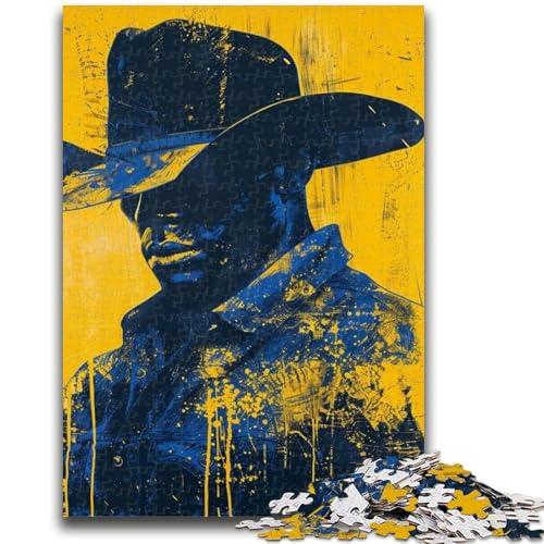 1000-teiliges Puzzle für Erwachsene und Jugendliche, Cowboy-Puzzle für Erwachsene, Quizspiel, Wanddekoration, einzigartige Geburtstags (38x26cm) von GKJPOXZJ