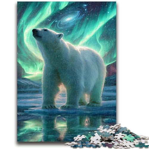1000-teiliges Puzzle für Erwachsene und Jugendliche, Eisbären unter der Aurora, Teenager-Puzzles, Lernspielzeug, Familienspiele, einzigartige Geburtstags- und Geschenkideen (38x26cm) von GKJPOXZJ