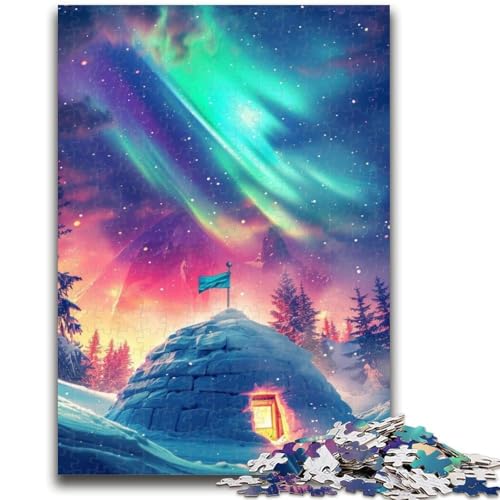 1000-teiliges Puzzle für Erwachsene und Jugendliche, Eisschlösser unter den Aurora Borealis-Puzzles, Lernspiele, Heimdekoration, geeignet für die Schreibtischdekoration (75x50cm) von GKJPOXZJ