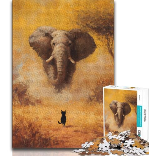 1000-teiliges Puzzle für Erwachsene und Jugendliche, Elefant, Spielzeug, Lernspiele, Stressabbau, tolle Geschenke und Spielzeuge, 75x50cm von GKJPOXZJ
