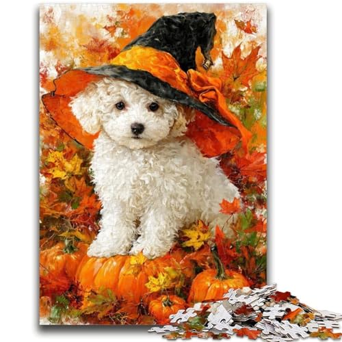 1000-teiliges Puzzle für Erwachsene und Jugendliche, Golden Retriever-Halloween-Puzzles, anspruchsvolle Spielgeschenke, ganze Familie (38x26cm) von GKJPOXZJ