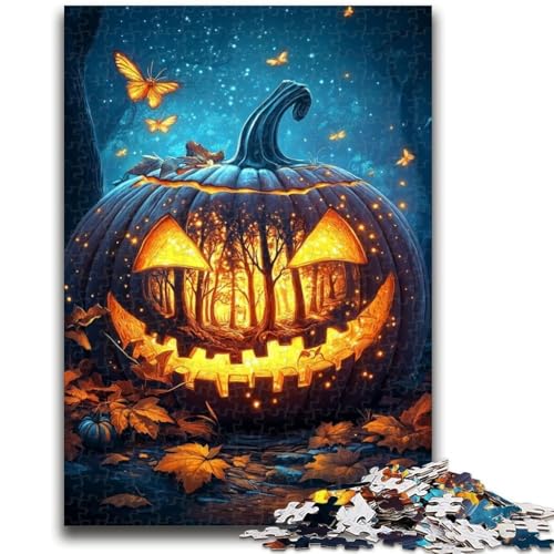 1000-teiliges Puzzle für Erwachsene und Jugendliche, Halloween-Kürbis, 1000 Teile für Erwachsene, Wunschliste mit Weihnachtsmann für Kinder ab 14 Jahren (38x26cm) von GKJPOXZJ