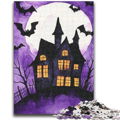 1000-teiliges Puzzle für Erwachsene und Jugendliche, Halloween-Schloss, 1000-teiliges Puzzle, Entspannungsspiele ganze Familie, (38x26cm) von GKJPOXZJ