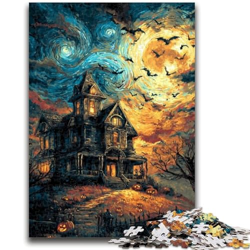 1000-teiliges Puzzle für Erwachsene und Jugendliche, Halloween-Skelettlandschaft, 1000 Teile für Jugendliche, für anspruchsvolles Spielzeugspiel und Familienspiel (38x26cm) von GKJPOXZJ