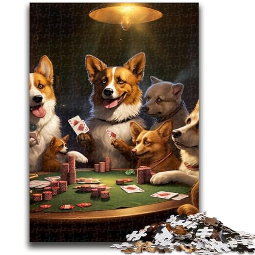 1000-teiliges Puzzle für Erwachsene und Jugendliche, Hunde Spielen Poker, 1000-teiliges Puzzle, Lernspielzeug und Spiele für Erwachsene und Jugendliche (26x38cm) von GKJPOXZJ