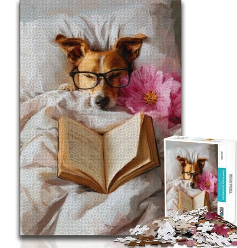 1000-teiliges Puzzle für Erwachsene und Jugendliche, Hundelesung, Lernspiele, Heimdekoration, Lernspiel für Geburtstag, Weihnachten, 38x26cm von GKJPOXZJ