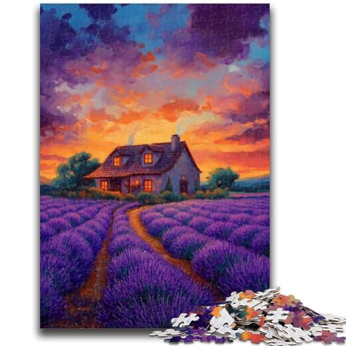 1000-teiliges Puzzle für Erwachsene und Jugendliche, Lavendelfarm, 1000 Teile für Jugendliche, Quizspiel ganze Familie (75x50cm) von GKJPOXZJ