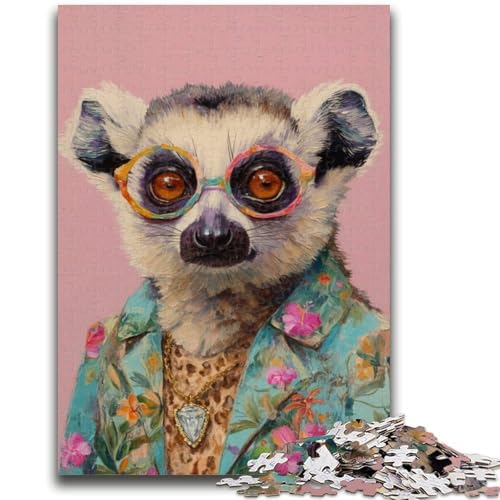 1000-teiliges Puzzle für Erwachsene und Jugendliche, Lemur-Puzzle für Erwachsene, Heimdekorationsspielzeug für Kinder ab 14 Jahren (26x38cm) von GKJPOXZJ