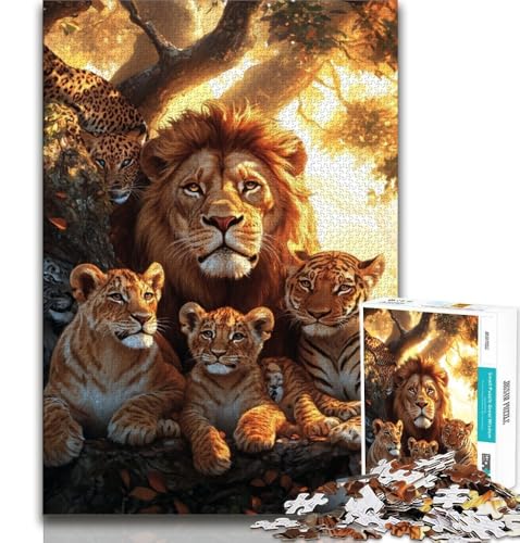 1000-teiliges Puzzle für Erwachsene und Jugendliche, Löwe, Spielzeug, Lernspiele, Stressabbau, tolle Geschenke und Spielzeuge, 75x50cm von GKJPOXZJ