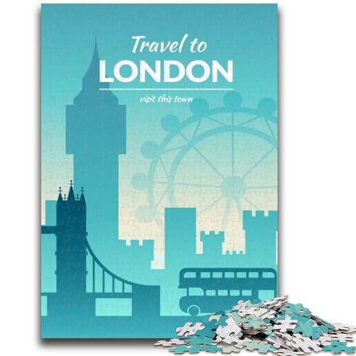 1000-teiliges Puzzle für Erwachsene und Jugendliche, London-Puzzles für Erwachsene, Lernspielzeug und Spiele für Erwachsene und Jugendliche (26x38cm) von GKJPOXZJ