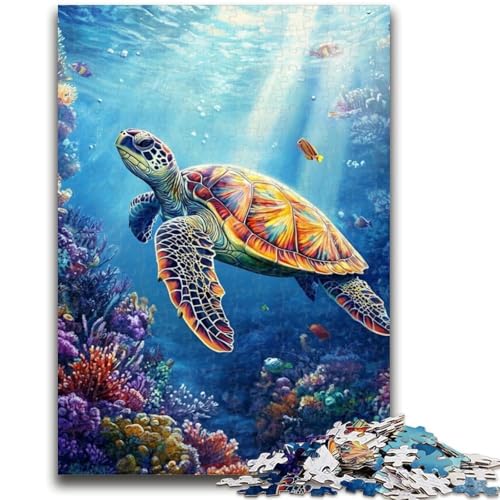 1000-teiliges Puzzle für Erwachsene und Jugendliche, Meeresschildkröte, Puzzle für Erwachsene, Lernspielzeug und Spiele für Erwachsene und Jugendliche, (38x26cm) von GKJPOXZJ
