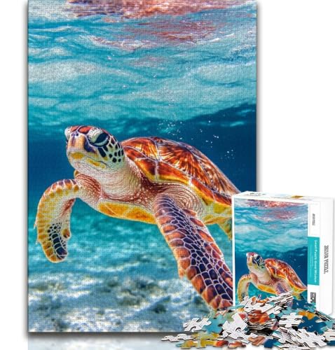 1000-teiliges Puzzle für Erwachsene und Jugendliche, Meeresschildkröte, Spielzeug, Lernspiele, Stressabbau, tolle Geschenke und Spielzeuge, 38x26cm von GKJPOXZJ
