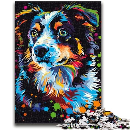 1000-teiliges Puzzle für Erwachsene und Jugendliche, Miniatur-Puzzles mit amerikanischem Schäferhund, Lernspiele für die ganze Familie, Heimdekorationsgeschenk (50x75cm) von GKJPOXZJ
