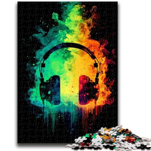 1000-teiliges Puzzle für Erwachsene und Jugendliche, Neon-Kopfhörer, 1000 Teile für Erwachsene, Wunschliste zum Stressabbau und Zeitvertreib zu Hause mit Weihnachtsmann (75x50cm) von GKJPOXZJ