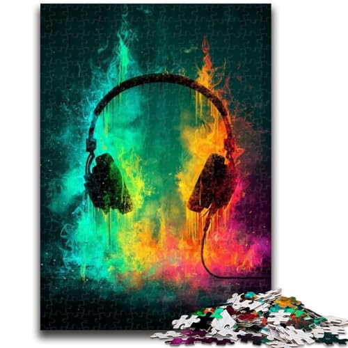 1000-teiliges Puzzle für Erwachsene und Jugendliche, Neon-Kopfhörer, 1000-teiliges Puzzle, Lernspielzeug und Spiele für Erwachsene und Jugendliche (26x38cm) von GKJPOXZJ