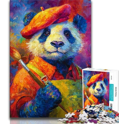 1000-teiliges Puzzle für Erwachsene und Jugendliche, Panda-Maler, für Lernspiele, Herausforderungen, Spielzeug, als Geschenk für die ganze Familie, 38x26cm von GKJPOXZJ