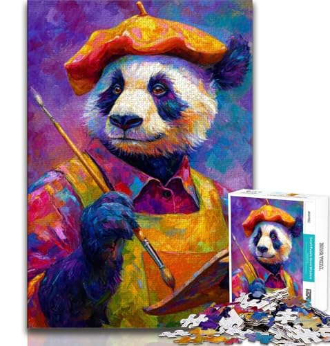 1000-teiliges Puzzle für Erwachsene und Jugendliche, Panda-Maler, lehrreich, ganze Familie, 75x50cm von GKJPOXZJ