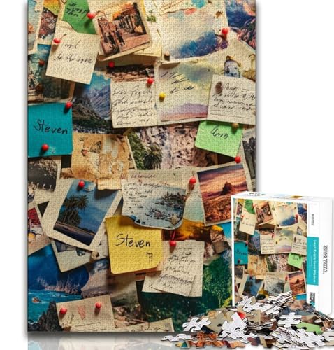 1000-teiliges Puzzle für Erwachsene und Jugendliche, Pariser Briefmarkencollage, Lernspielzeug, Familienspiele, geeignet als Schreibtischdekoration, 38x26cm 1000-teiliges Puzzle für Erwachsene und Jugendliche, Pariser Briefmarkencollage, Lernspielzeug, Familienspiele, geeignet als Schreibtischdekoration, 38x26cm von GKJPOXZJ
