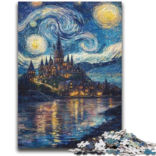 1000-teiliges Puzzle für Erwachsene und Jugendliche, Schloss unter den Sternen, Teenager-Puzzles, Familienspiel zum Stressabbau, schwierige Herausforderung, geeignet für Paare (26x38cm) von GKJPOXZJ