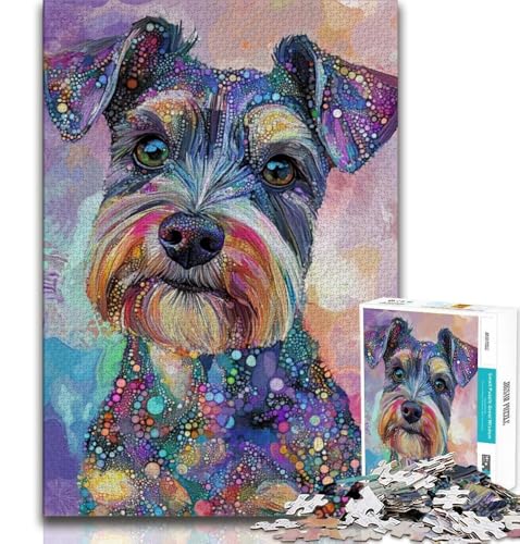 1000-teiliges Puzzle für Erwachsene und Jugendliche, Schnauzer, lustige Spiele, Wanddekoration, einzigartige Geburtstags, 75x50cm 1000-teiliges Puzzle für Erwachsene und Jugendliche, Schnauzer, lustige Spiele, Wanddekoration, einzigartige Geburtstags, 75x50cm von GKJPOXZJ