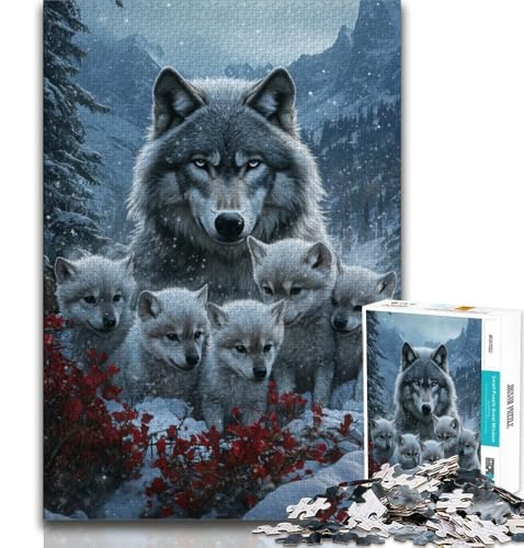 1000-teiliges Puzzle für Erwachsene und Jugendliche, Schneewolf, lustige Spiele, Wanddekoration, einzigartige Geburtstags, 38x26cm von GKJPOXZJ
