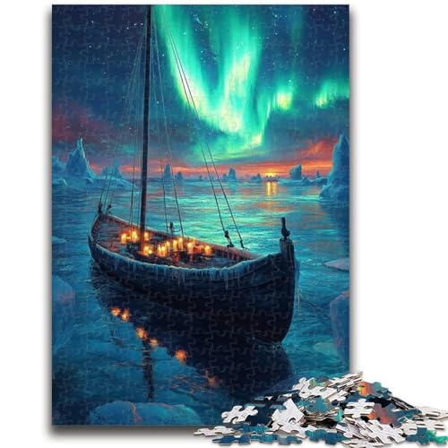 1000-teiliges Puzzle für Erwachsene und Jugendliche, Segeln unter der Aurora, 1000-teiliges Puzzle, Lernspiele, Heimdekoration, geeignet für die Schreibtischdekoration (38x26cm) von GKJPOXZJ