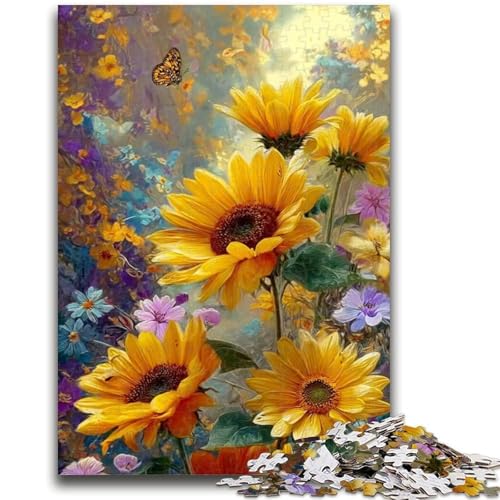 1000-teiliges Puzzle für Erwachsene und Jugendliche, Sonnenblumen-Puzzle für Erwachsene, Heimdekorationsspielzeug für Kinder ab 14 Jahren (26x38cm) von GKJPOXZJ