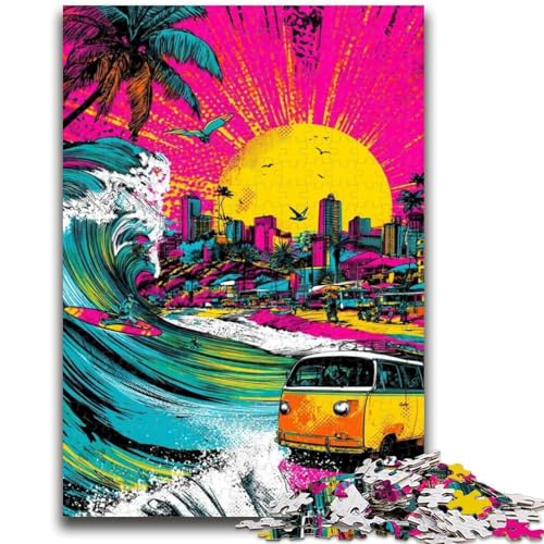 1000-teiliges Puzzle für Erwachsene und Jugendliche, Surf-Graffiti-Puzzles für Erwachsene, Lernspielzeug und Spiele für Erwachsene und Jugendliche (50x75cm) von GKJPOXZJ
