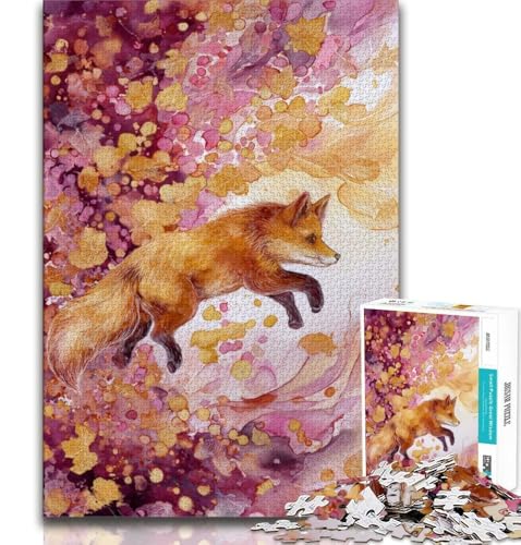 1000-teiliges Puzzle für Erwachsene und Jugendliche, Tierfuchs, Lernspiele, Heimdekoration, Lernspiel für Geburtstag, Weihnachten, 38x26cm von GKJPOXZJ
