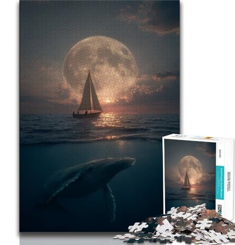 1000-teiliges Puzzle für Erwachsene und Jugendliche, Tierwal, Lernspiele, Heimdekoration, Lernspiel für Geburtstag, Weihnachten, 38x26cm von GKJPOXZJ