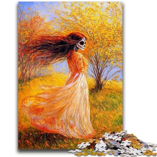 1000-teiliges Puzzle für Erwachsene und Jugendliche, Totenkopf im mexikanischen Stil, 1000 Teile für Teenager, Quizspiel ganze Familie (75x50cm) von GKJPOXZJ
