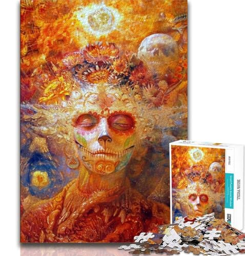 1000-teiliges Puzzle für Erwachsene und Jugendliche, Totenkopf im mexikanischen Stil, Lernspielzeug, Familienspiele, geeignet als Schreibtischdekoration, 38x26cm 1000-teiliges Puzzle für Erwachsene und Jugendliche, Totenkopf im mexikanischen Stil, Lernspielzeug, Familienspiele, geeignet als Schreibtischdekoration, 38x26cm von GKJPOXZJ