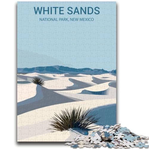 1000-teiliges Puzzle für Erwachsene und Jugendliche, White Sands National Park, 1000 Teile für Erwachsene, anspruchsvolles Spiel, Geschenke für die ganze Familie (26x38cm) von GKJPOXZJ