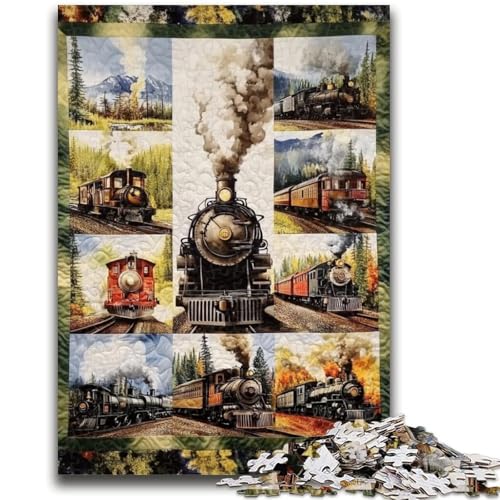 1000-teiliges Puzzle für Erwachsene und Jugendliche, Zugcollage, 1000-teiliges Puzzle für anspruchsvolles Spielzeugspiel und Familienspiel (38x26cm) von GKJPOXZJ