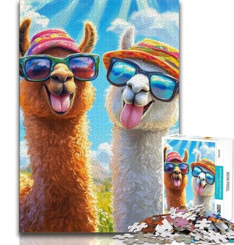 1000-teiliges Puzzle für Erwachsene und Jugendliche, Zwei Alpakas, Lernspielzeug, Familienspiele, die die Liebe zwischen Paaren stärken, 38x26cm 1000-teiliges Puzzle für Erwachsene und Jugendliche, Zwei Alpakas, Lernspielzeug, Familienspiele, die die Liebe zwischen Paaren stärken, 38x26cm von GKJPOXZJ