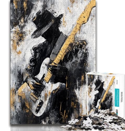 1000-teiliges Puzzle für Erwachsene und Jugendliche, die Gitarre Spielen, Ölgemälde, Lernspiele, Heimdekoration, ganze Familie, 75x50cm von GKJPOXZJ