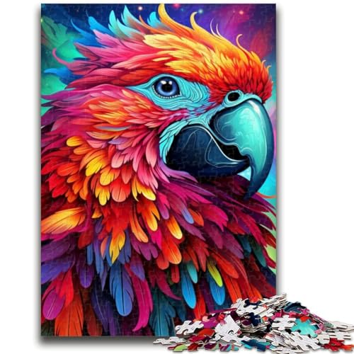 1000-teiliges Puzzle für Erwachsene und Jugendliche, farbenfroher Kunstpapagei, 1000-teiliges Puzzle, Quizspiel, Wanddekoration, einzigartige Geburtstags (26x38cm) von GKJPOXZJ