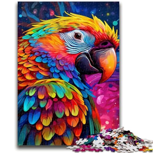 1000-teiliges Puzzle für Erwachsene und Jugendliche, farbenfrohes Papageien-Puzzle, Familienunterhaltungsspielzeug mit passendem Poster und Quizblatt (50x75cm) von GKJPOXZJ