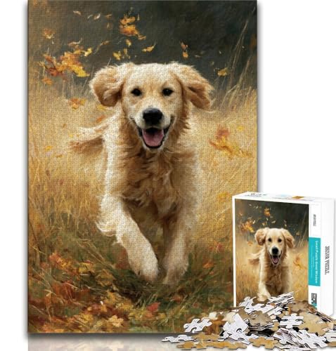 1000-teiliges Puzzle für Erwachsene und Jugendliche, laufender Golden Retriever, Lernspiele, Heimdekoration, einzigartige Heimdekoration und Geschenke, 38x26cm 1000-teiliges Puzzle für Erwachsene und Jugendliche, laufender Golden Retriever, Lernspiele, Heimdekoration, einzigartige Heimdekoration und Geschenke, 38x26cm von GKJPOXZJ
