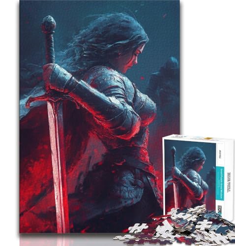 1000-teiliges Puzzle für Erwachsene und Jugendliche, mittelalterliches Ritter- und Krieger-Malen, lehrreich ganze Familie, 75x50cm von GKJPOXZJ