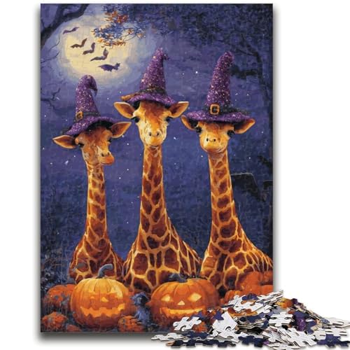 1000-teiliges Puzzle für Erwachsene und Jugendliche,Halloween-Tiere,1000 Teile für Erwachsene,anspruchsvolles Spielspielzeug,Wanddekoration,einzigartige Geburtstags, (50x75cm) von GKJPOXZJ