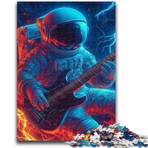 1000-teiliges Puzzle für Erwachsene und Jugendliche Astronaut spielt Musik 1000-teiliges Puzzle, anspruchsvolles Spiel, ganze Familie (75x50cm) von GKJPOXZJ
