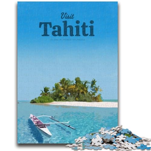 1000-teiliges Puzzle für Erwachsene und Jugendliche Besuchen Sie Tahiti Puzzles für Teenager, Quizspiel, Wanddekoration, einzigartige Geburtstags (50x75cm) von GKJPOXZJ