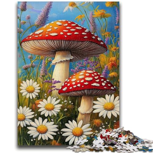 1000-teiliges Puzzle für Erwachsene und Jugendliche Bunte Pilze 1000 Teile für Jugendliche Quizspiel ganze Familie (75x50cm) von GKJPOXZJ