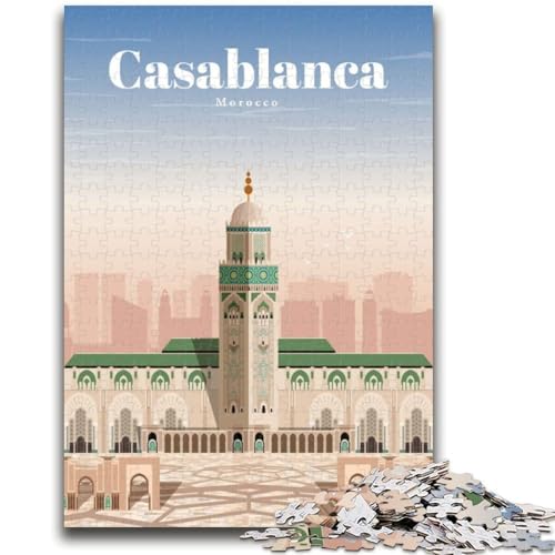 1000-teiliges Puzzle für Erwachsene und Jugendliche Reise nach Casablanca Puzzle für Erwachsene, Lernspielzeug und Spiele für Erwachsene und Jugendliche (26x38cm) von GKJPOXZJ
