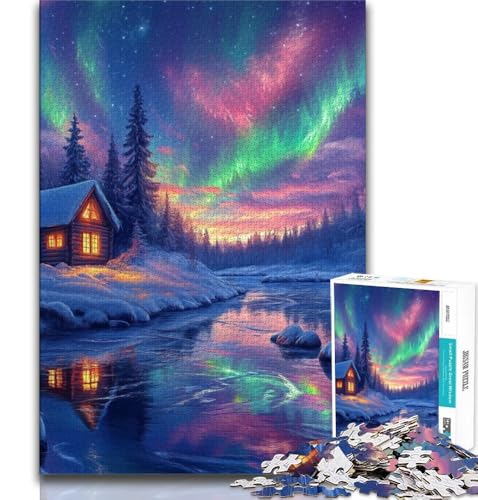 1000-teiliges Puzzle für Erwachsene und Teenager, Aurora, Spielzeug, Lernspiele, Stressabbau, einzigartige Heimdekoration und Geschenke, 38x26cm 1000-teiliges Puzzle für Erwachsene und Teenager, Aurora, Spielzeug, Lernspiele, Stressabbau, einzigartige Heimdekoration und Geschenke, 38x26cm von GKJPOXZJ