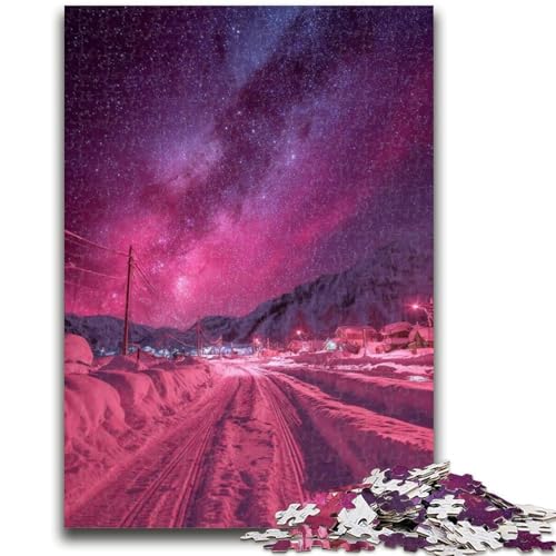 1000-teiliges Puzzle für Erwachsene und Teenager, Aurora-Landschaft, Teenager-Puzzle, Lernspielzeug, lustige Familienspiele, einzigartige Heimdekoration (50x75cm) von GKJPOXZJ